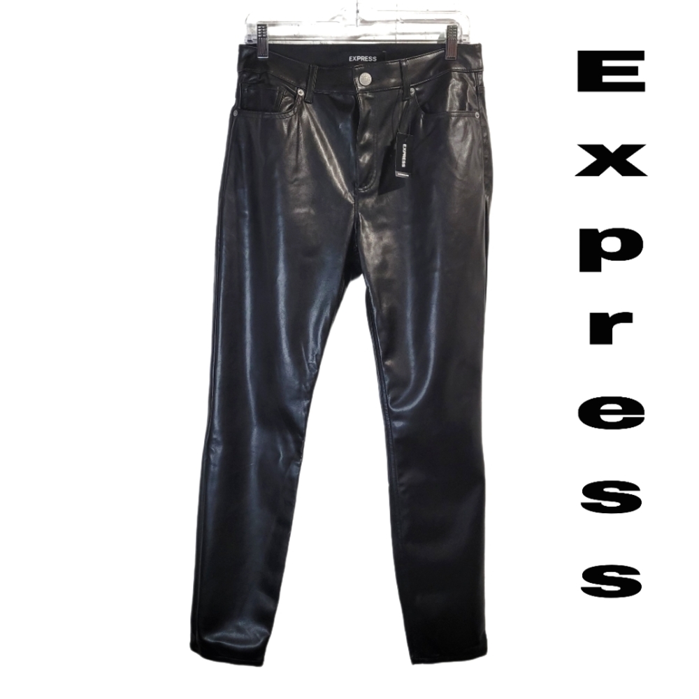 New Express skinny leather jeans, inside super soft, stretchy, size 8R (regular)